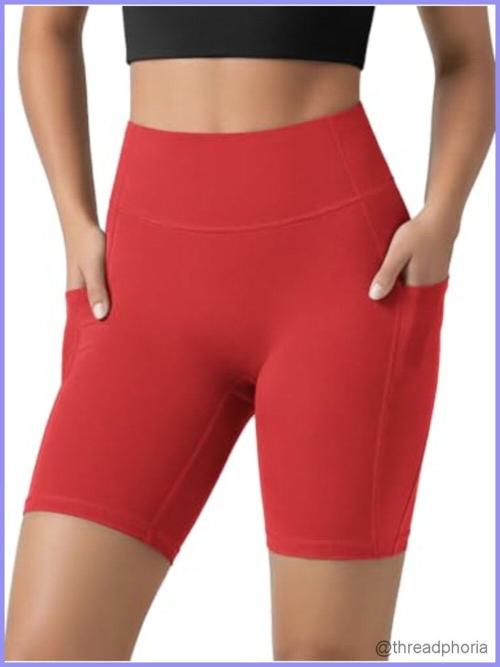 Hidden Scrunch Butt Lifting Compression Biker Shorts with Pockets